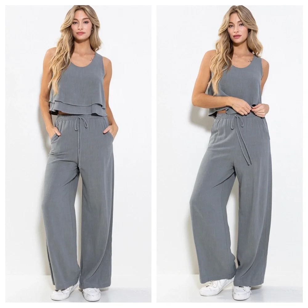 29 Linen Sleeveless Top and Pants Set - Picture 6 of 7